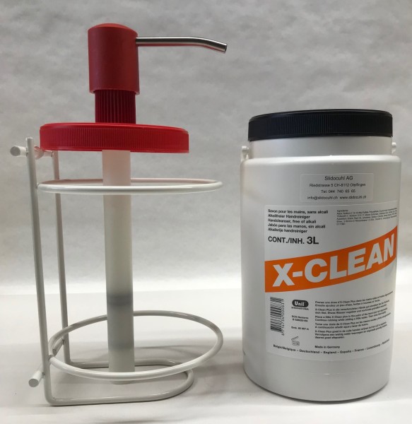 Handreiniger X-Clean für starke Verschmutzungen in 3 Liter Dose inkl. Dosierpumpe & Halter