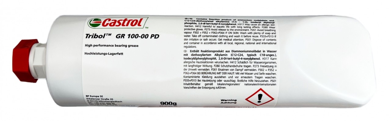 Castrol Tribol GR 100-00 PD - Hochleistungs-Fliessfett für Getriebe - 900 g Tube